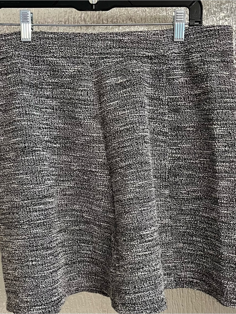 LOFT Black and White Textured Circle Skirt